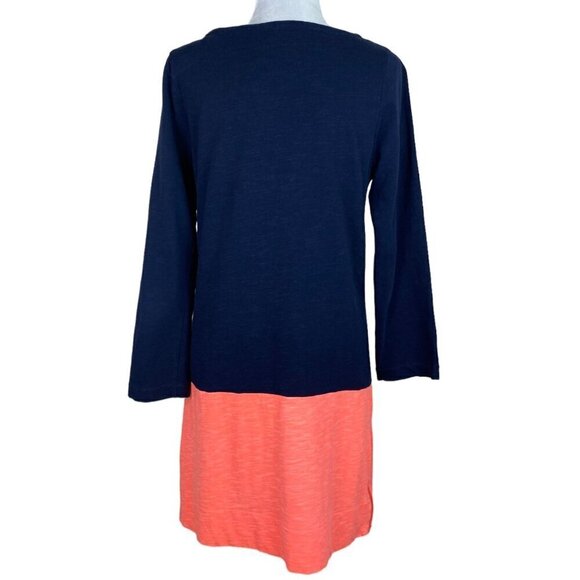 J.Crew Maritime Colorblock Shift Dress in Navy Blue n Bright Melon Women's Sz Sm - Picture 11 of 12